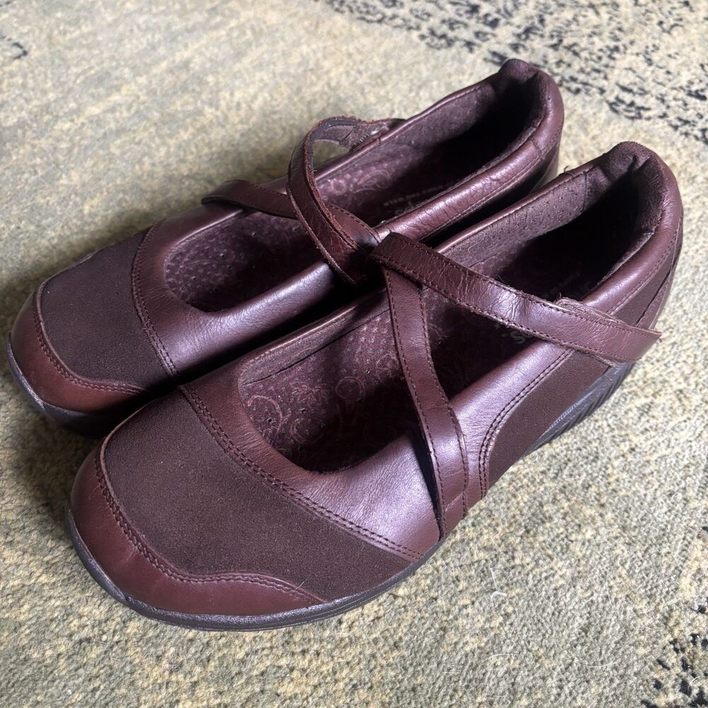 Skechers Shape Ups Mary Jane Shoes Womens Sz 10 Brown Leather Walking Comfort - Picture 10 of 16